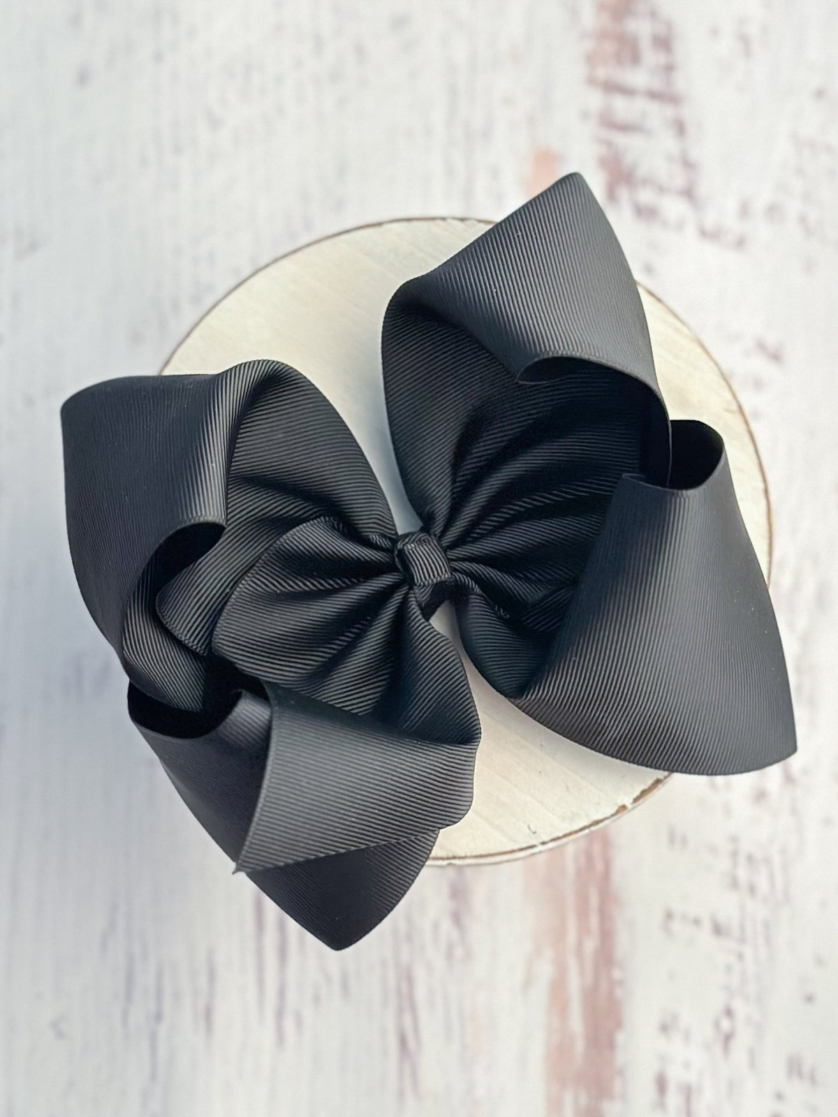 6.5 inch black Texas size grosgrain hair bow