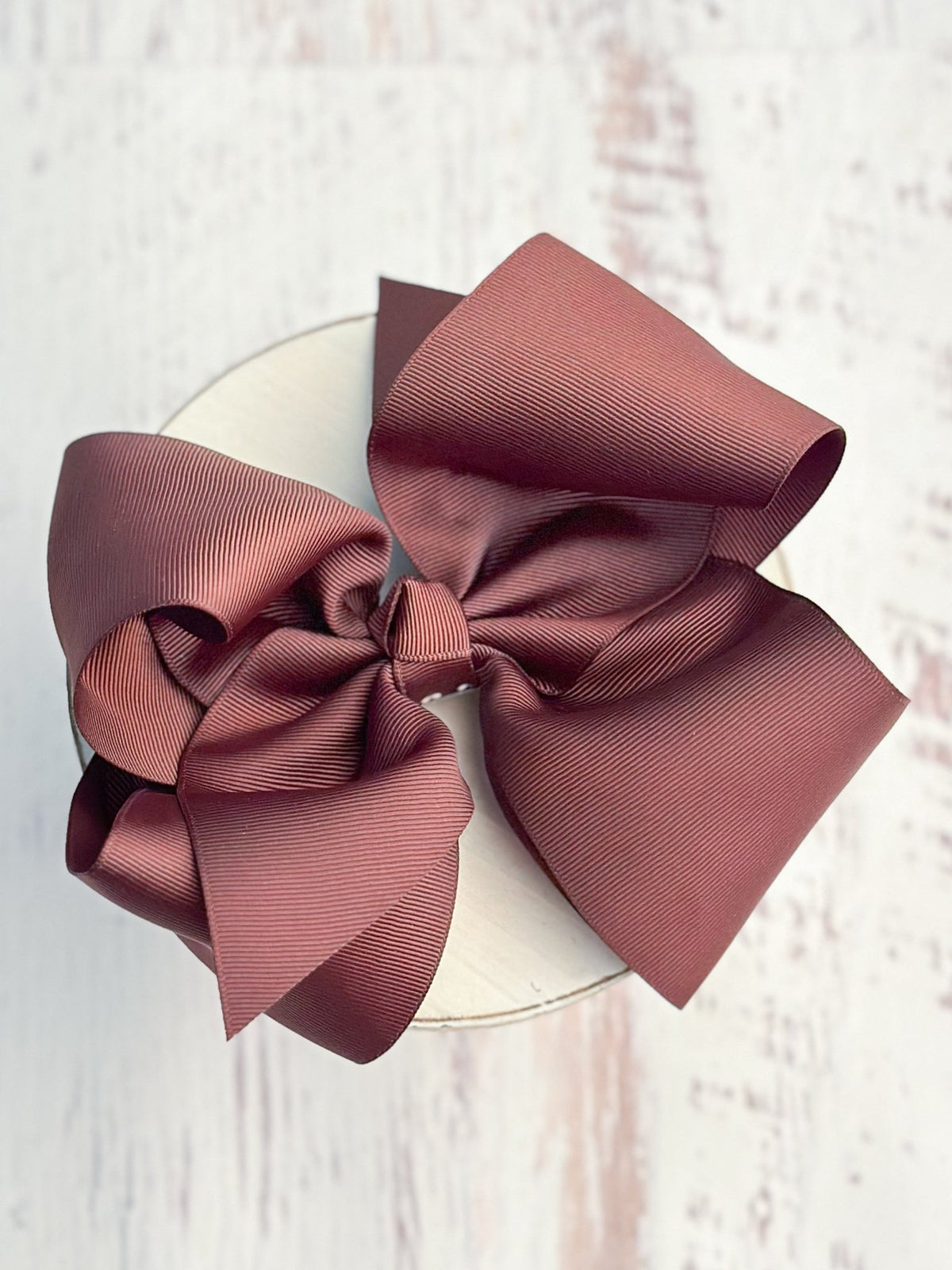 6.5 inch chocolate Texas size grosgrain hair bow