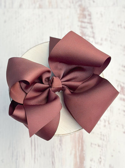 6.5 inch chocolate Texas size grosgrain hair bow