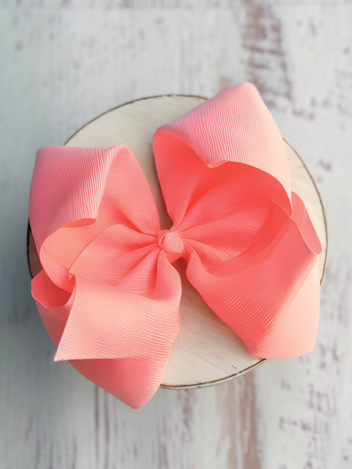 6.5 inch coral Texas size grosgrain hair bow