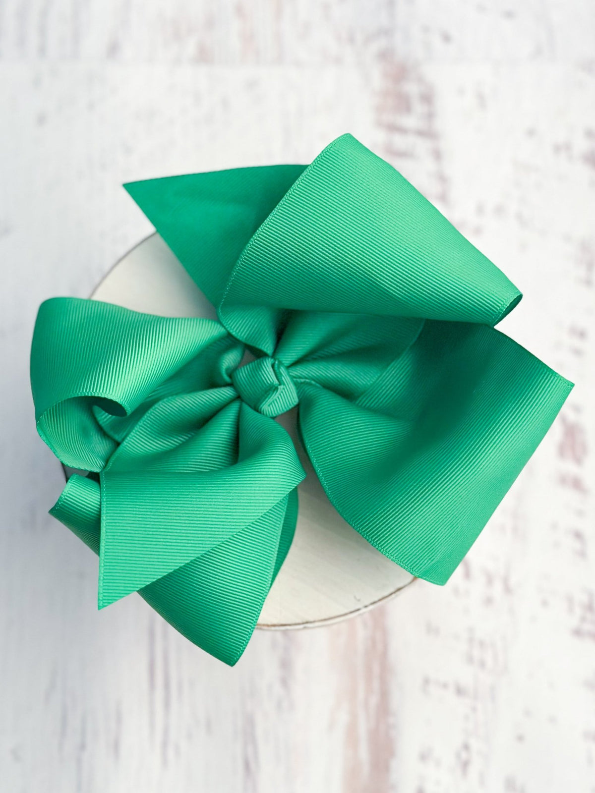 6.5 inch emerald Texas size grosgrain hair bow