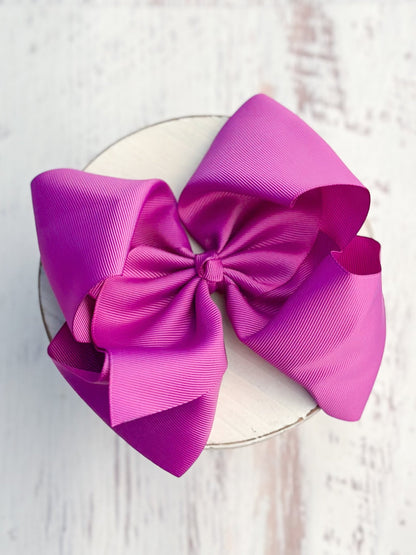 6.5 inch fuchsia Texas size grosgrain hair bow