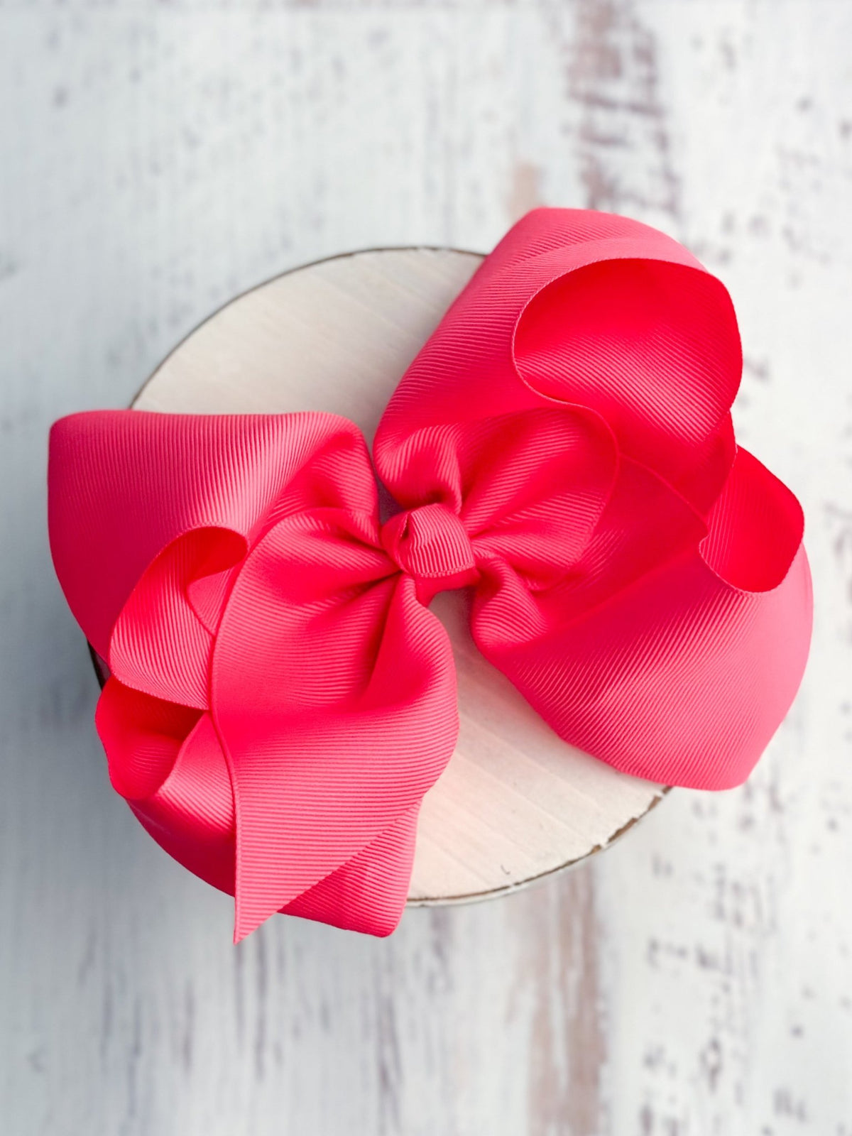 6.5 inch hot pink Texas size grosgrain hair bow