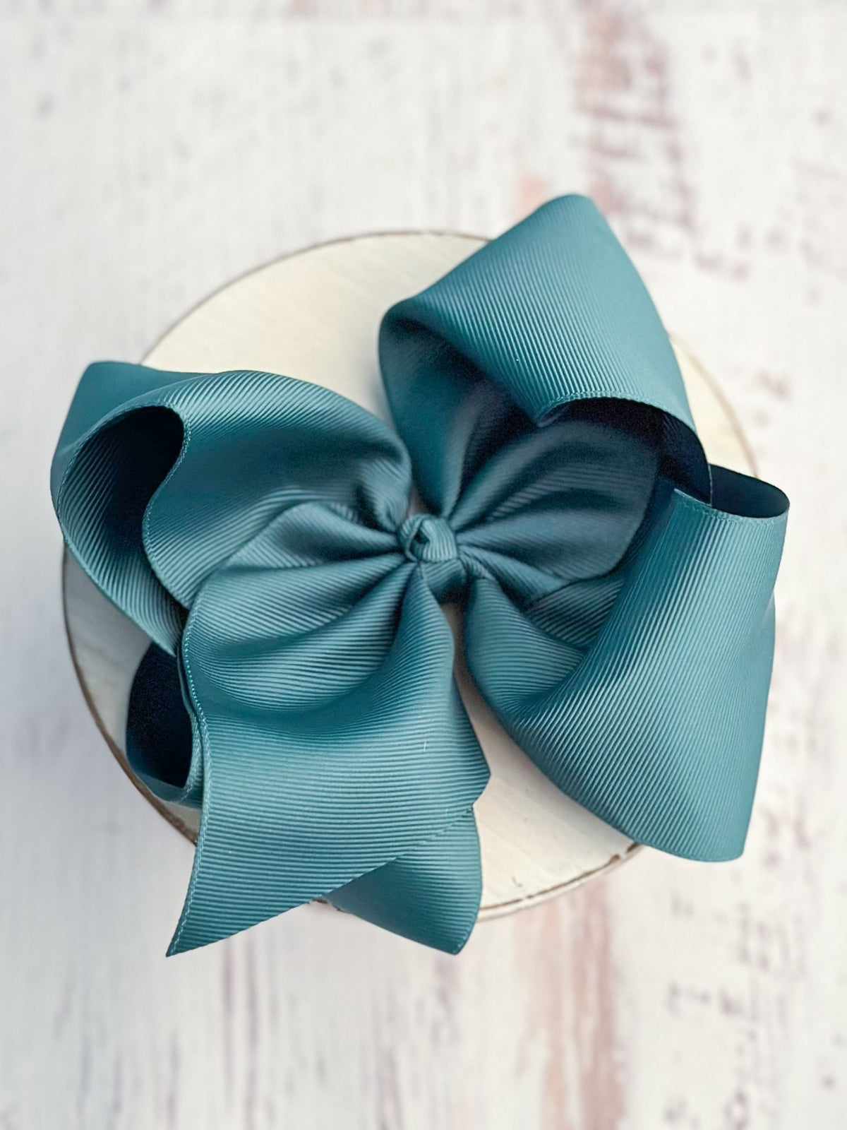 6.5 inch hunter green Texas size grosgrain hair bow