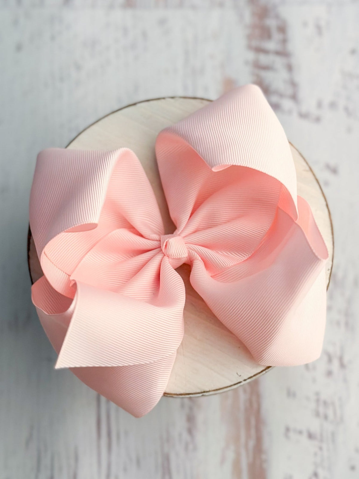 6.5 inch light pink Texas size grosgrain hair bow