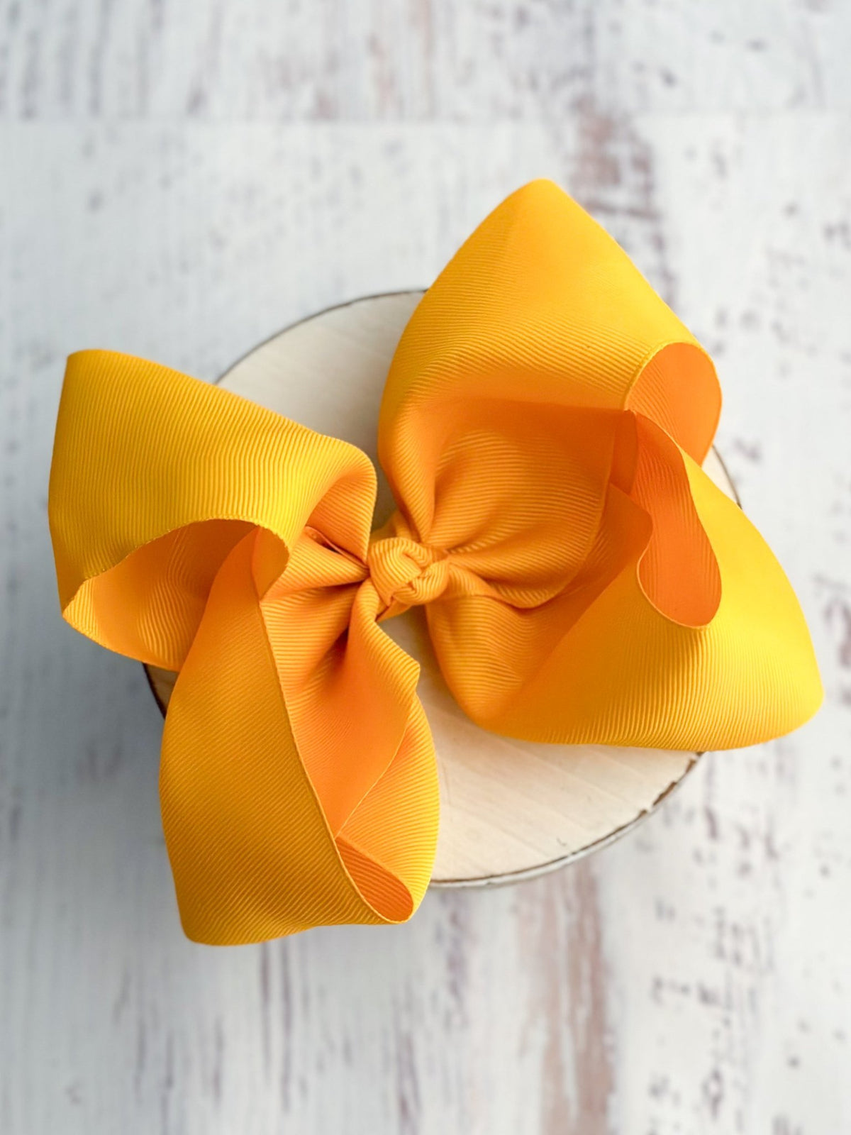 6.5 inch mustard Texas size grosgrain hair bow
