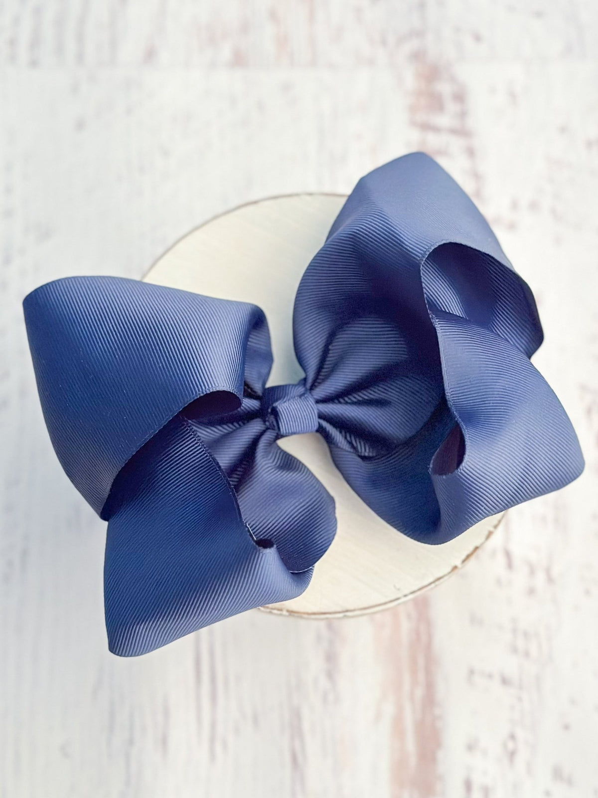 6.5 inch navy Texas size grosgrain hair bow