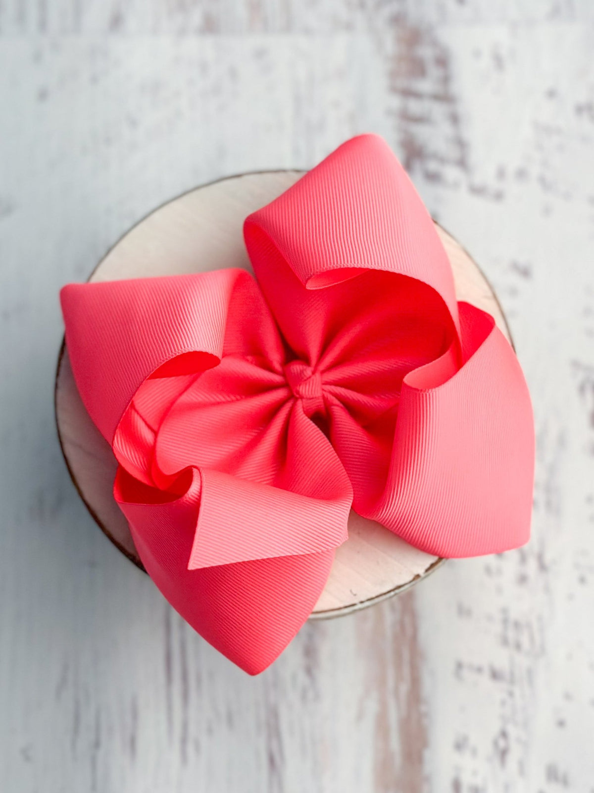6.5 inch neon pink Texas size grosgrain hair bow