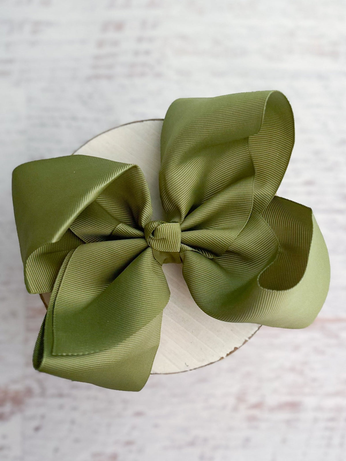 6.5 inch olive Texas size grosgrain hair bow