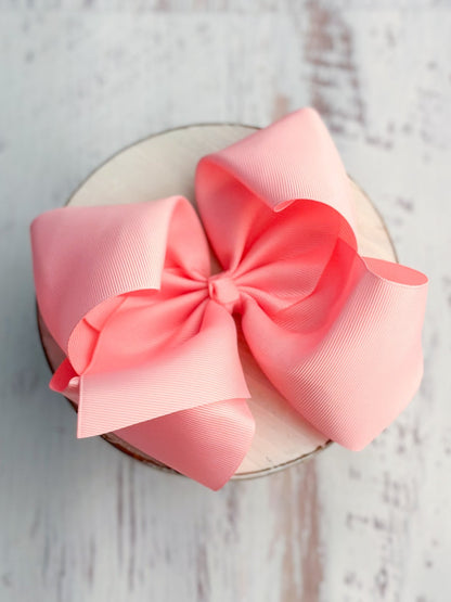 6.5 inch pink Texas size grosgrain hair bow