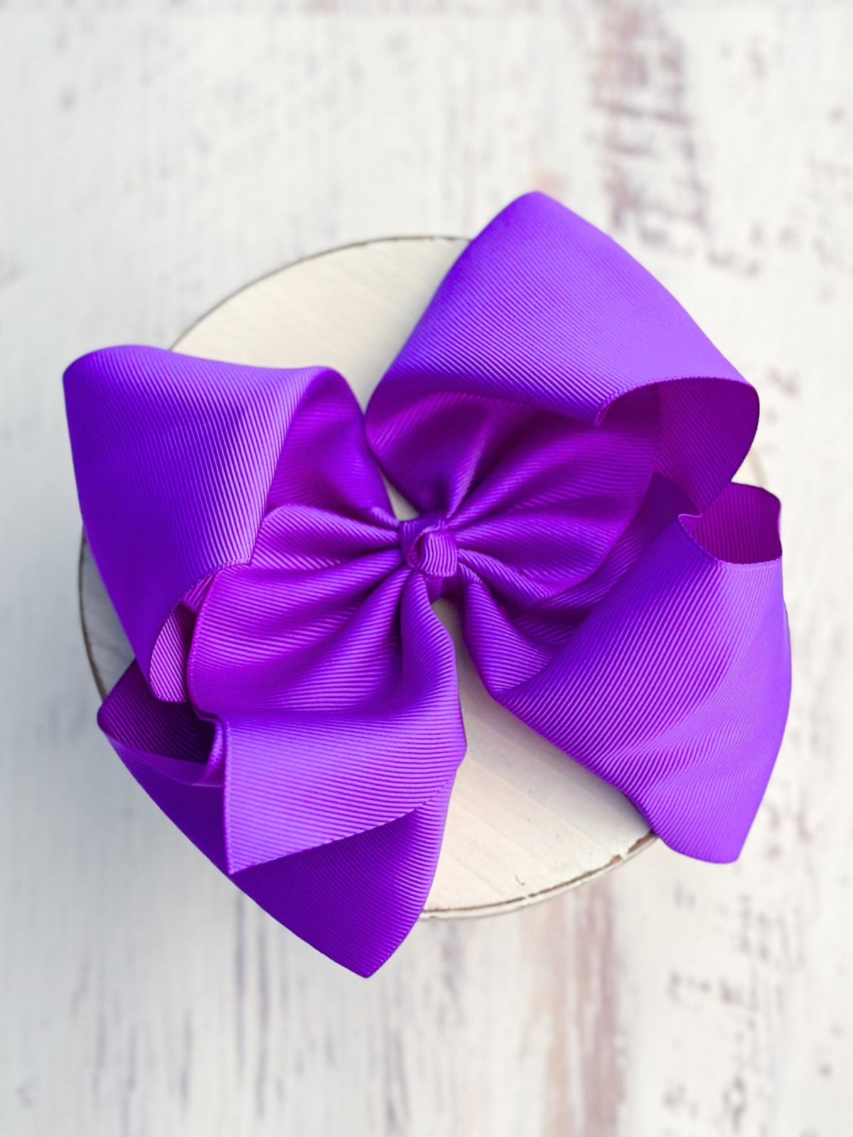 6.5 inch purple Texas size grosgrain hair bow