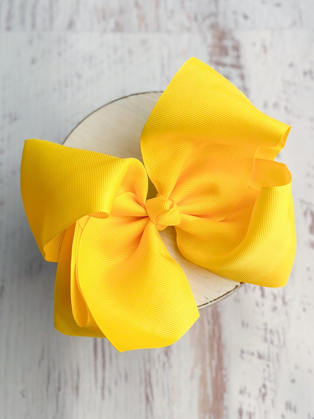 6.5 inch yellow Texas size grosgrain hair bow