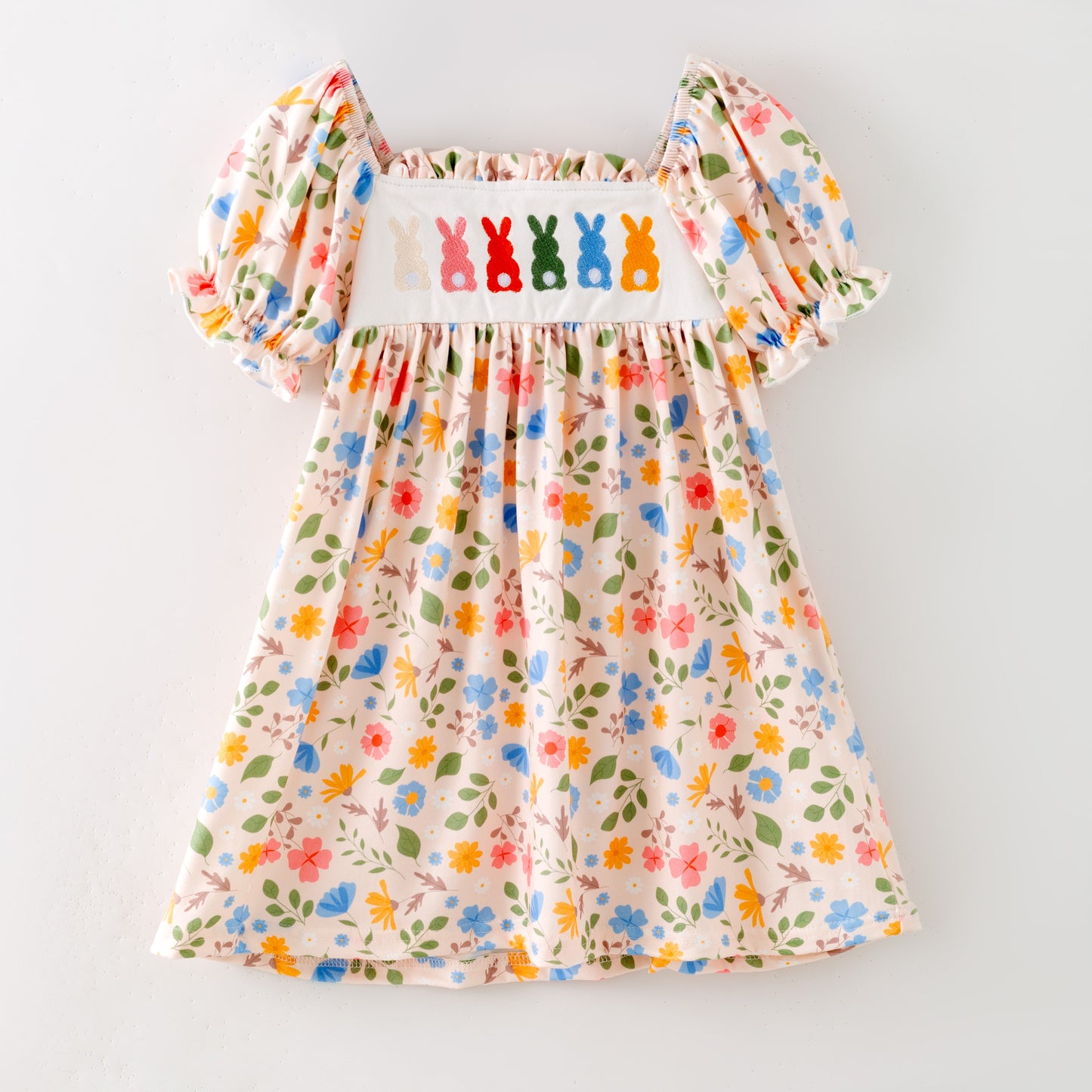 Pastel Bunny Garden Smocked Easter Dress for The hair bow company