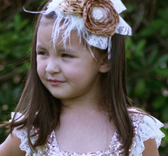 Lace Bow Headband on model