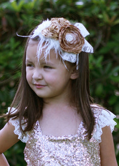 Lace Bow Headband on model
