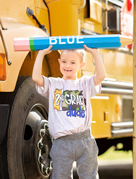 2nd Grade Dude Camo Pencil T-Shirt: FINAL SALE (5t only)