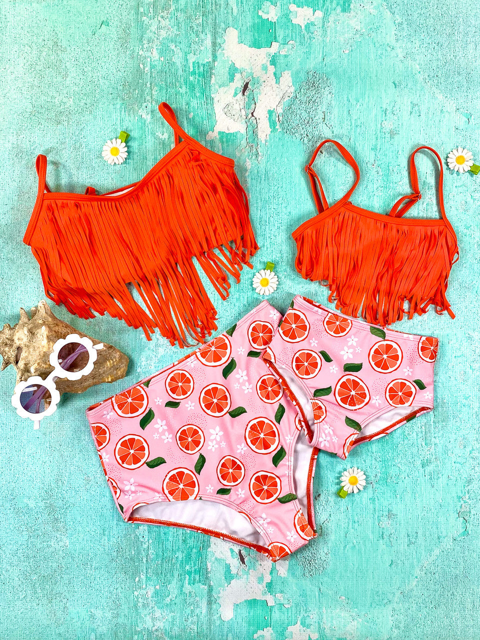 Mommy & Me Fringed Fruit Bikini