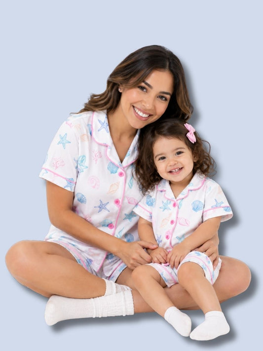 Pastel Seashell Pajama Set | Mommy & Me Summer PJs