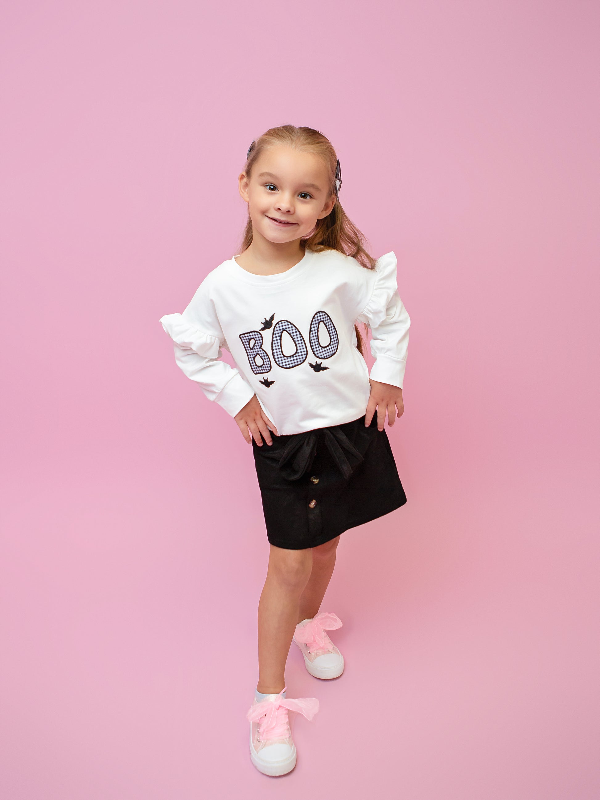 Outfit shown on model.