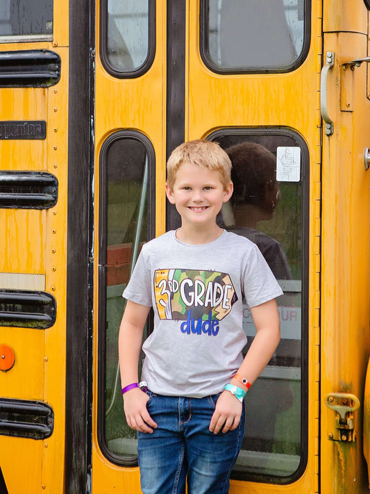 3rd Grade Dude Camo Pencil T-Shirt (Final Sale: 6y)