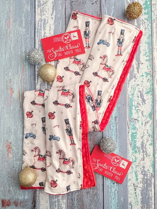 Rocking Horses & Nutcracker Baby Blanket