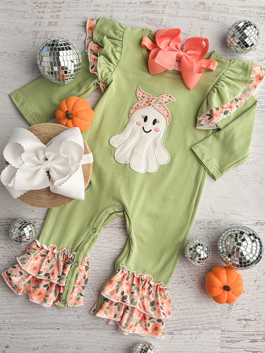 Ghosts & Fall Flowers Infant Onesie