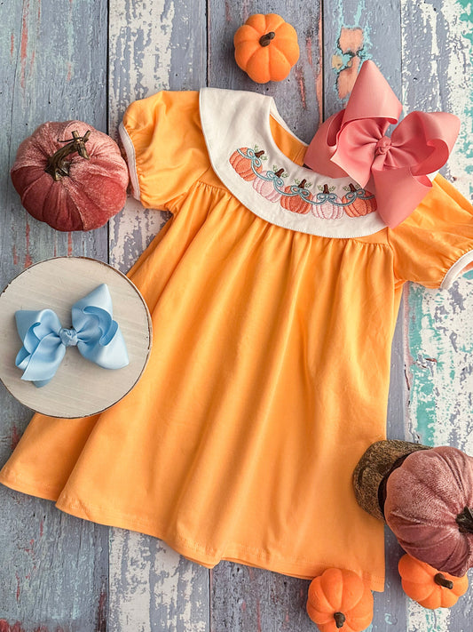Pumpkin Collar Orange Dress