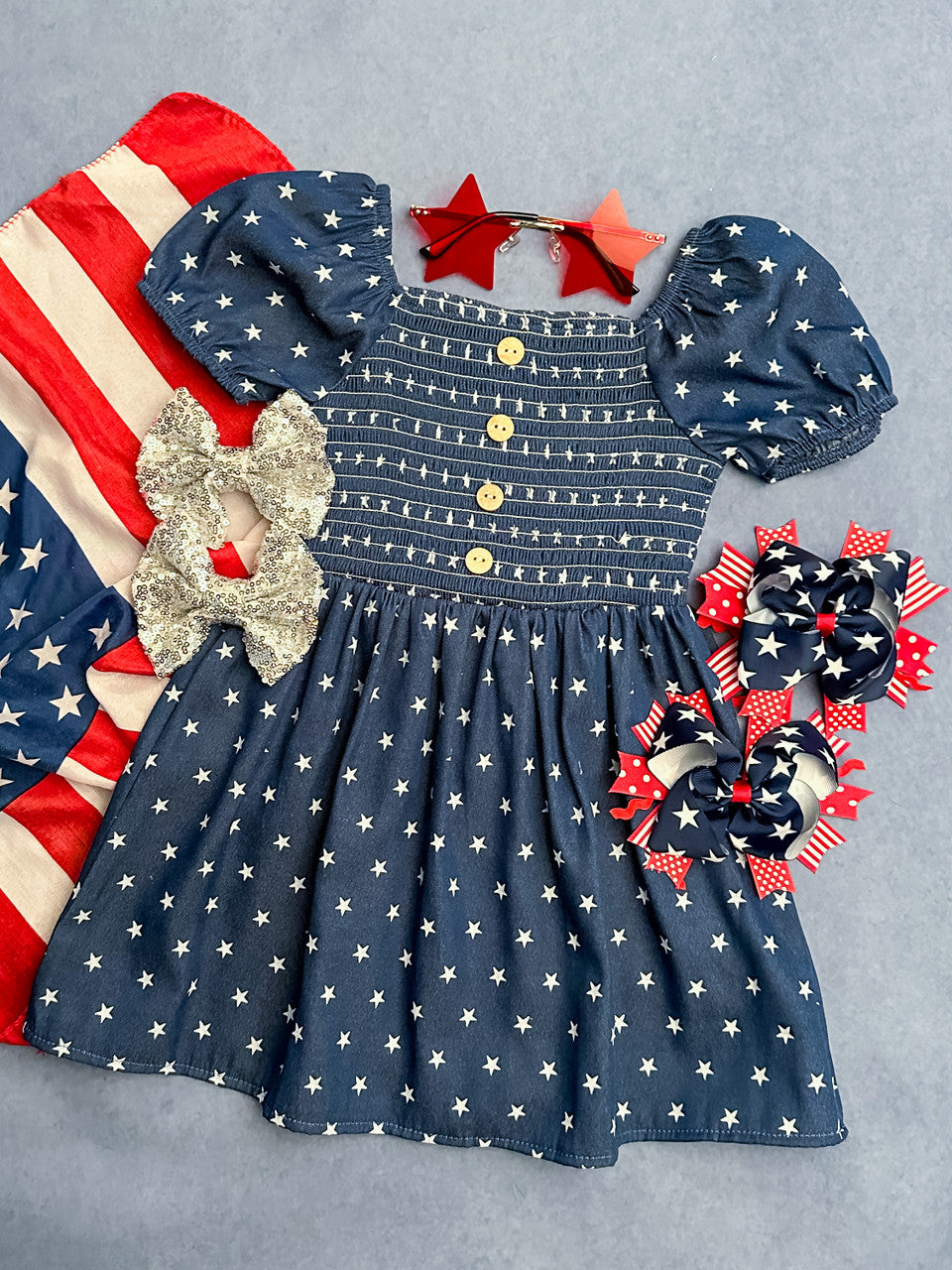 Star denim dress