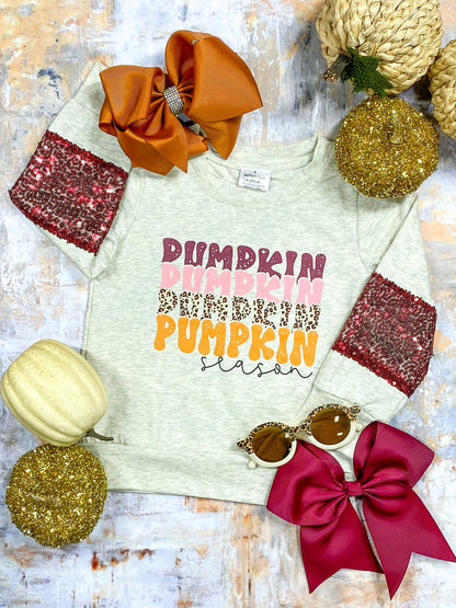 girls pumpkin season top
