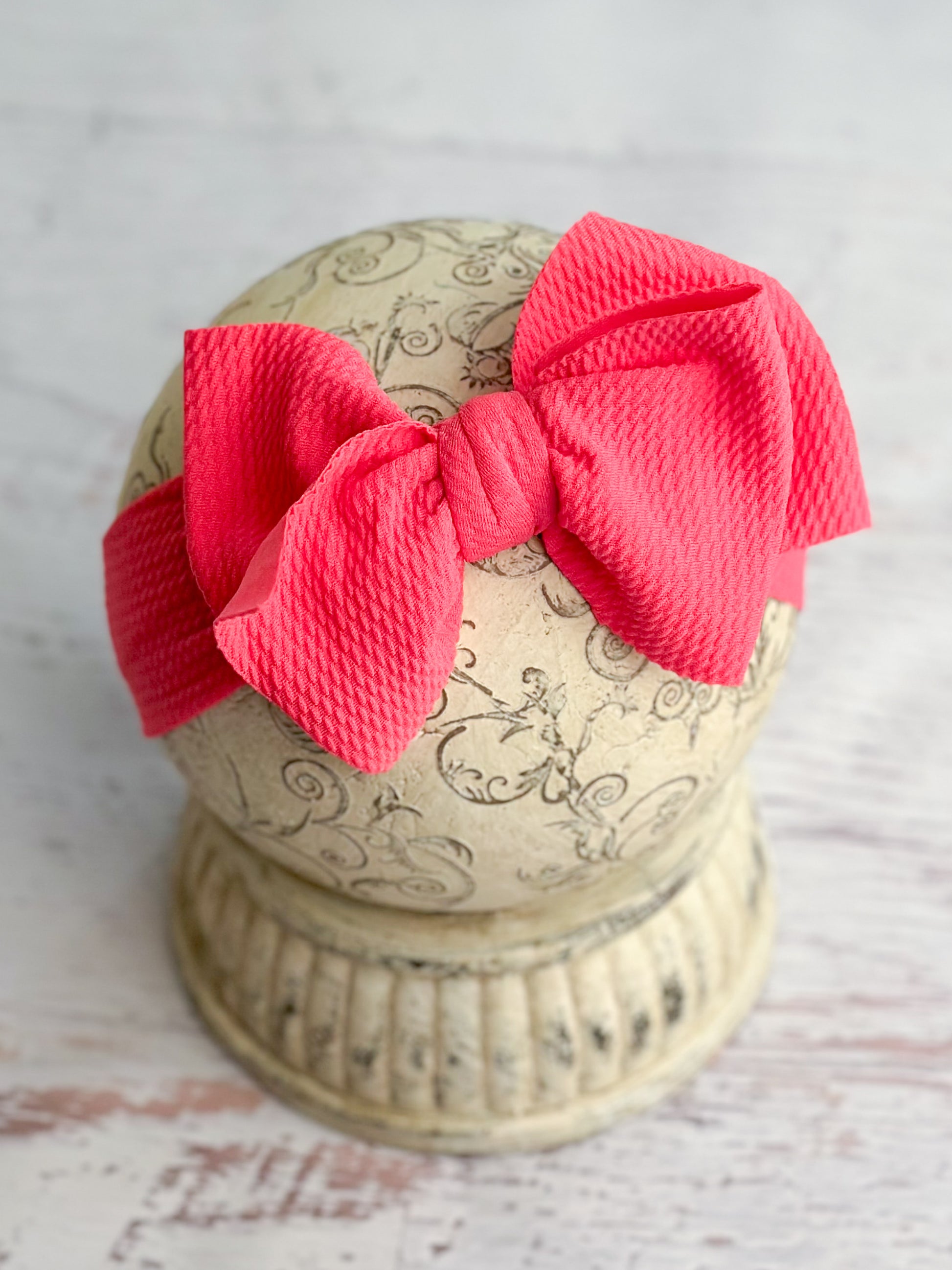 hot pink double bow headband