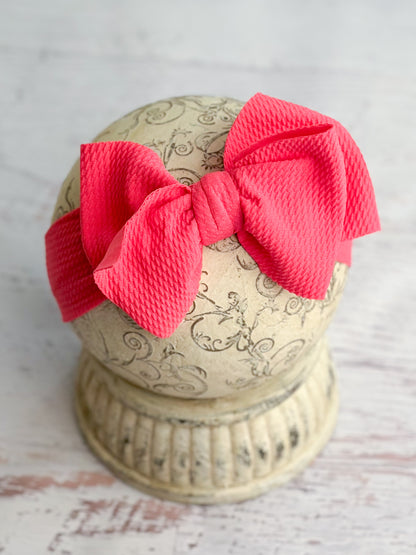 hot pink double bow headband