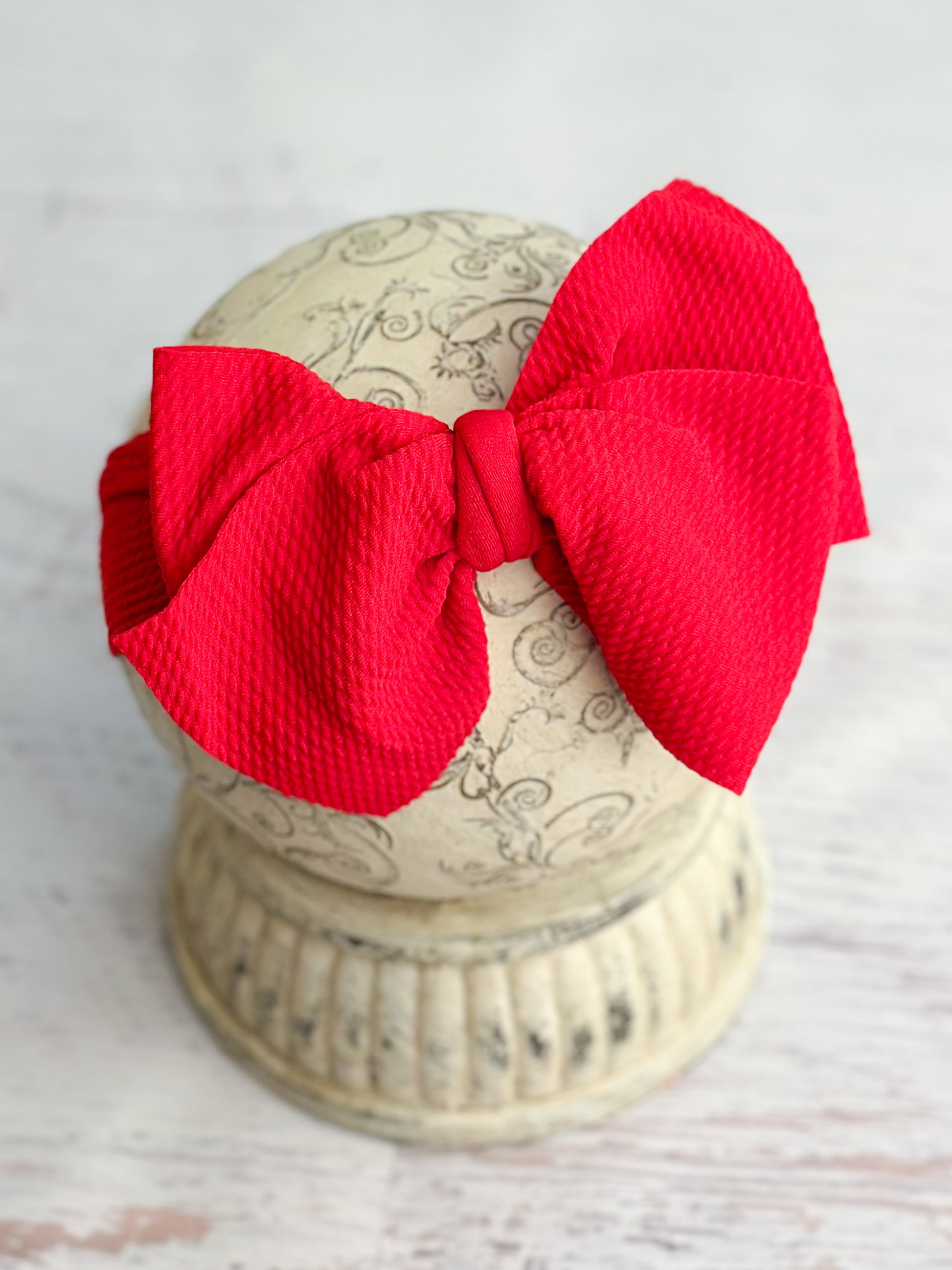 red double bow headband