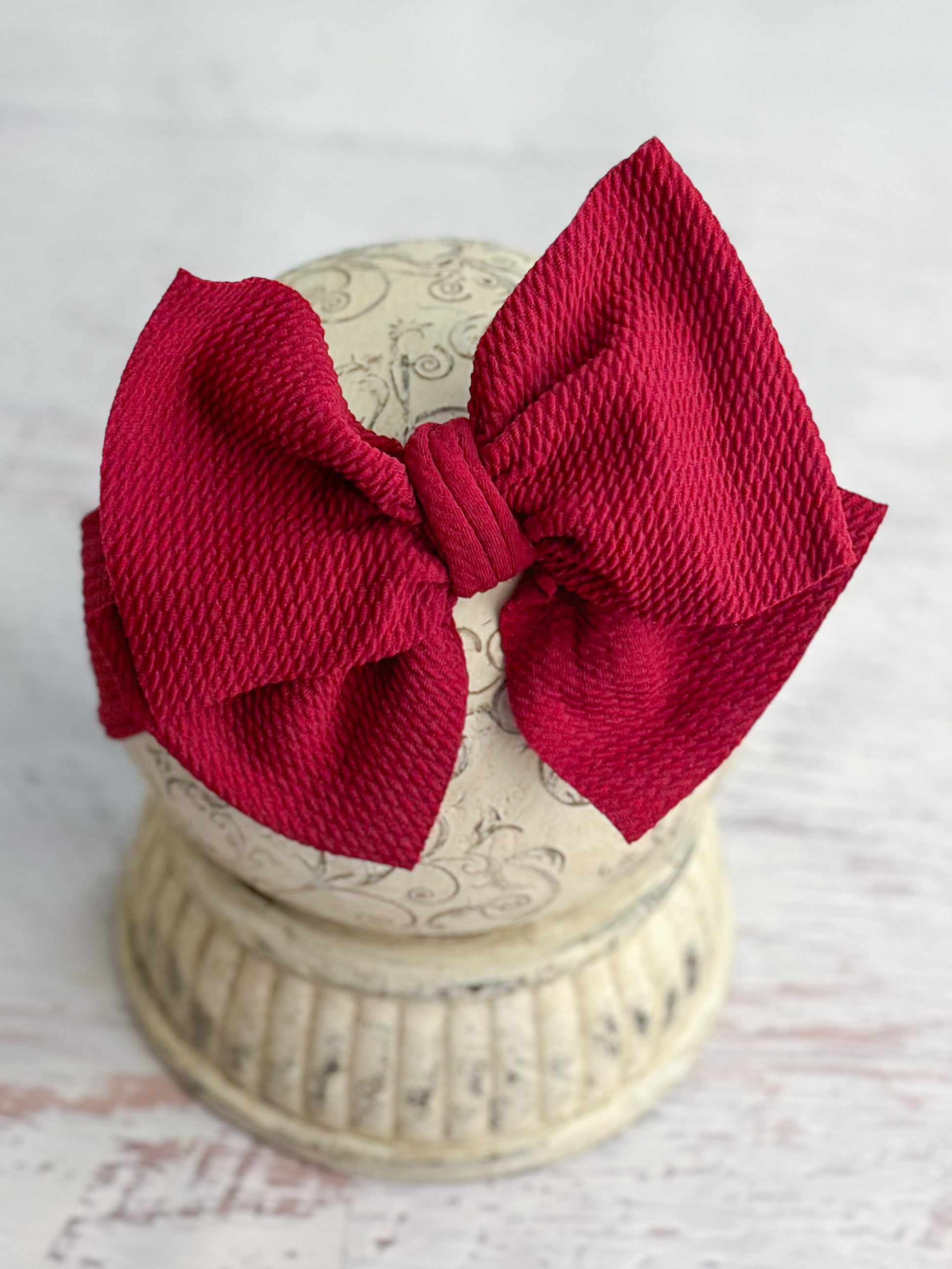 maroon double bow headband