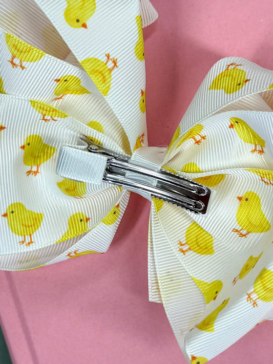 clip on back of easter chicks bow - Alternative view