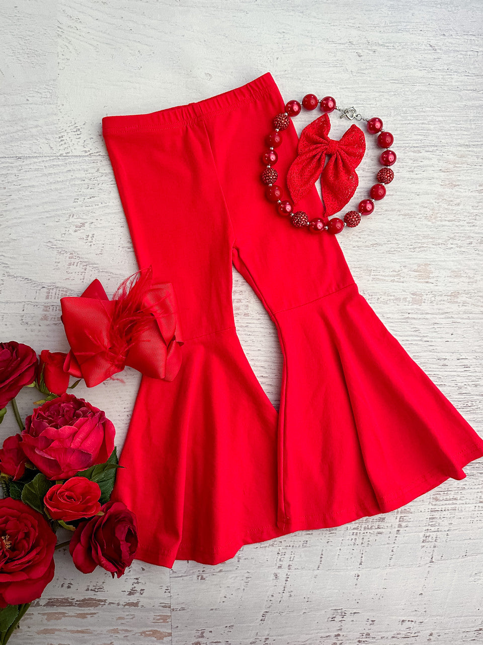 Red bell bottom pants