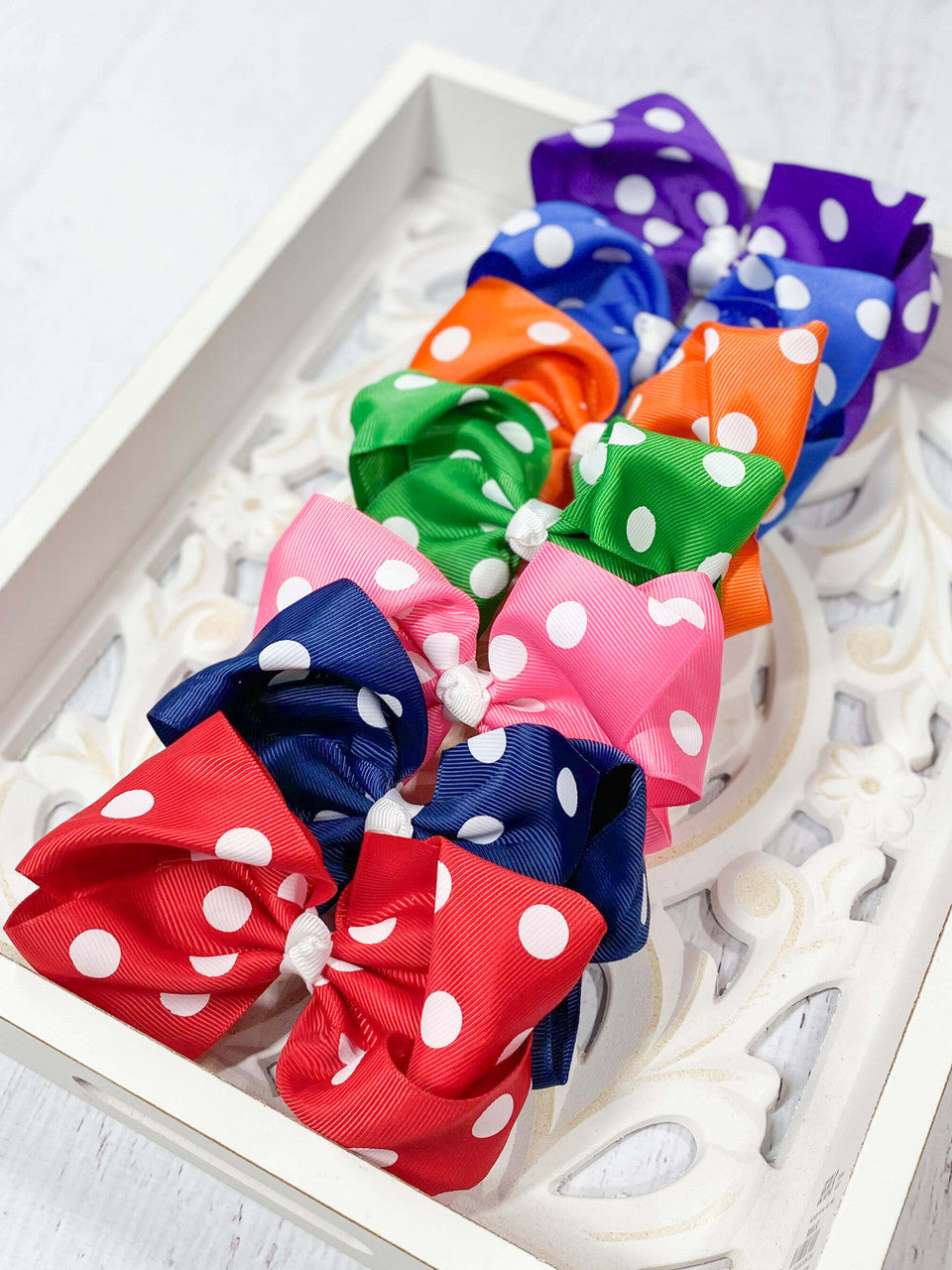 Polka Dot Hair Bow (All Colors)