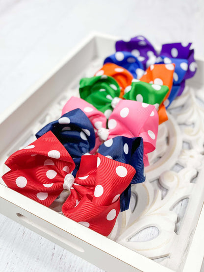 Polka Dot Hair Bow (All Colors)