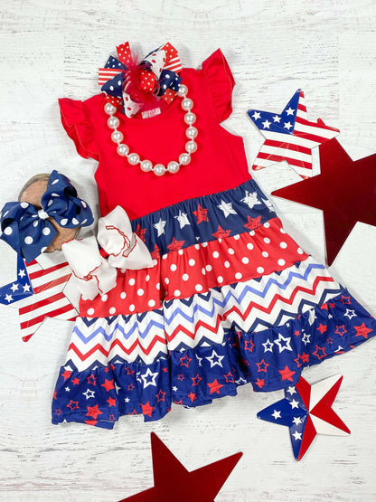 Red Tiered American Girls Dress