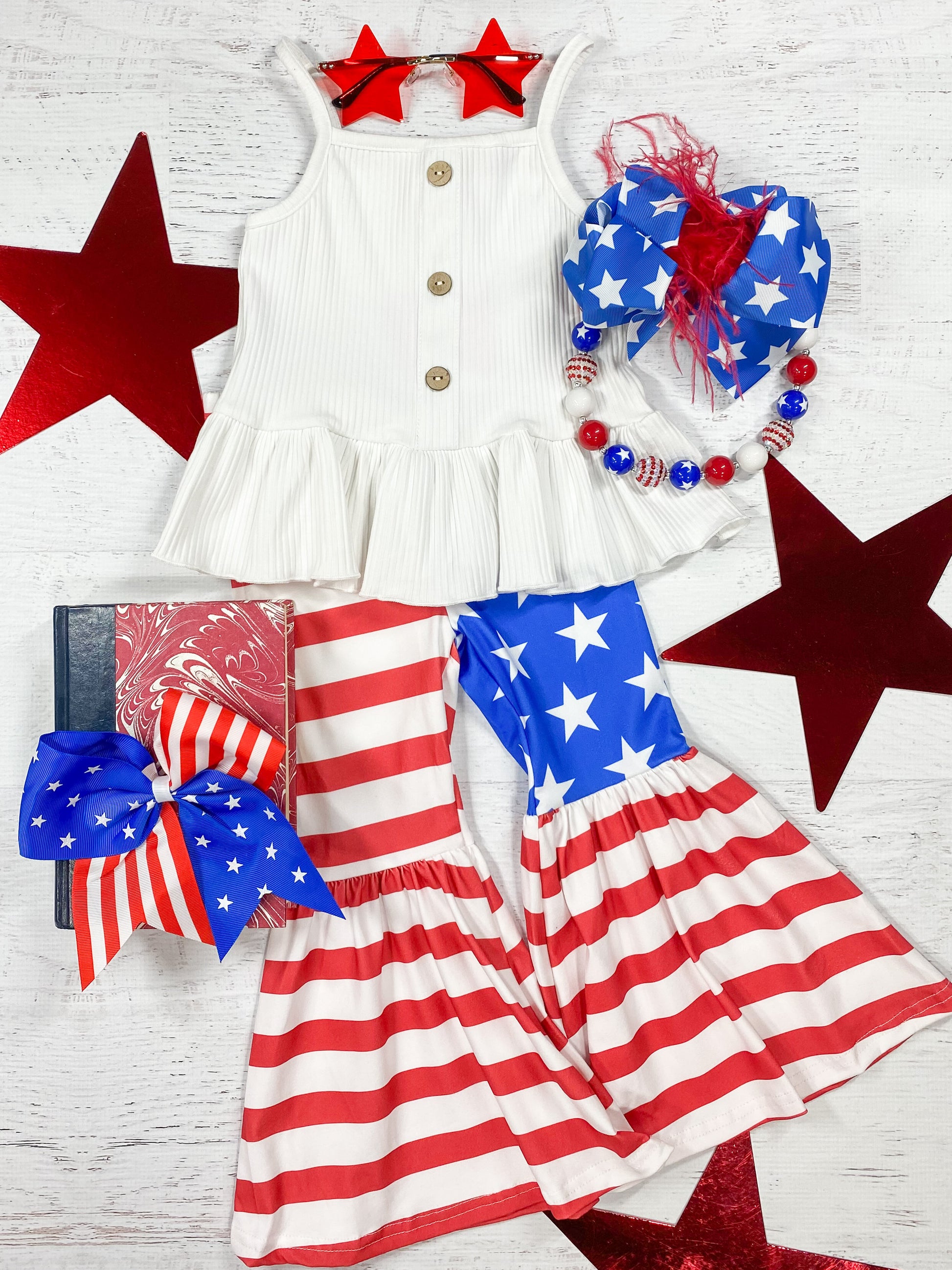 Red, White & Blue American Girl Bell Bottom Set 