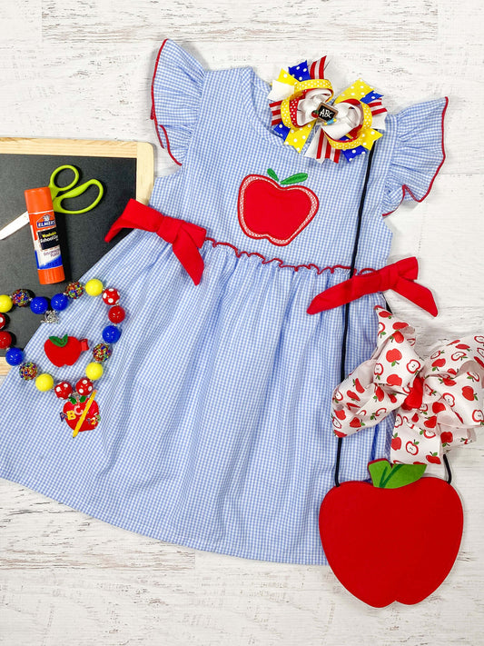 Blue & White Apple Stitched Dress