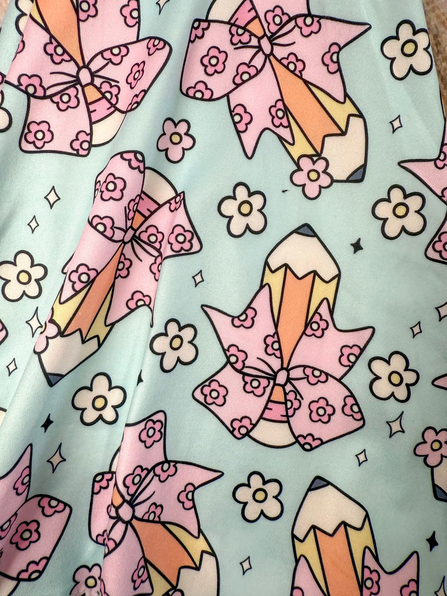 Bows & Pencils Flared Pants Set
