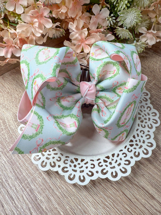 Pastel Nutcracker Printed BIG Double Layer Hair Bow