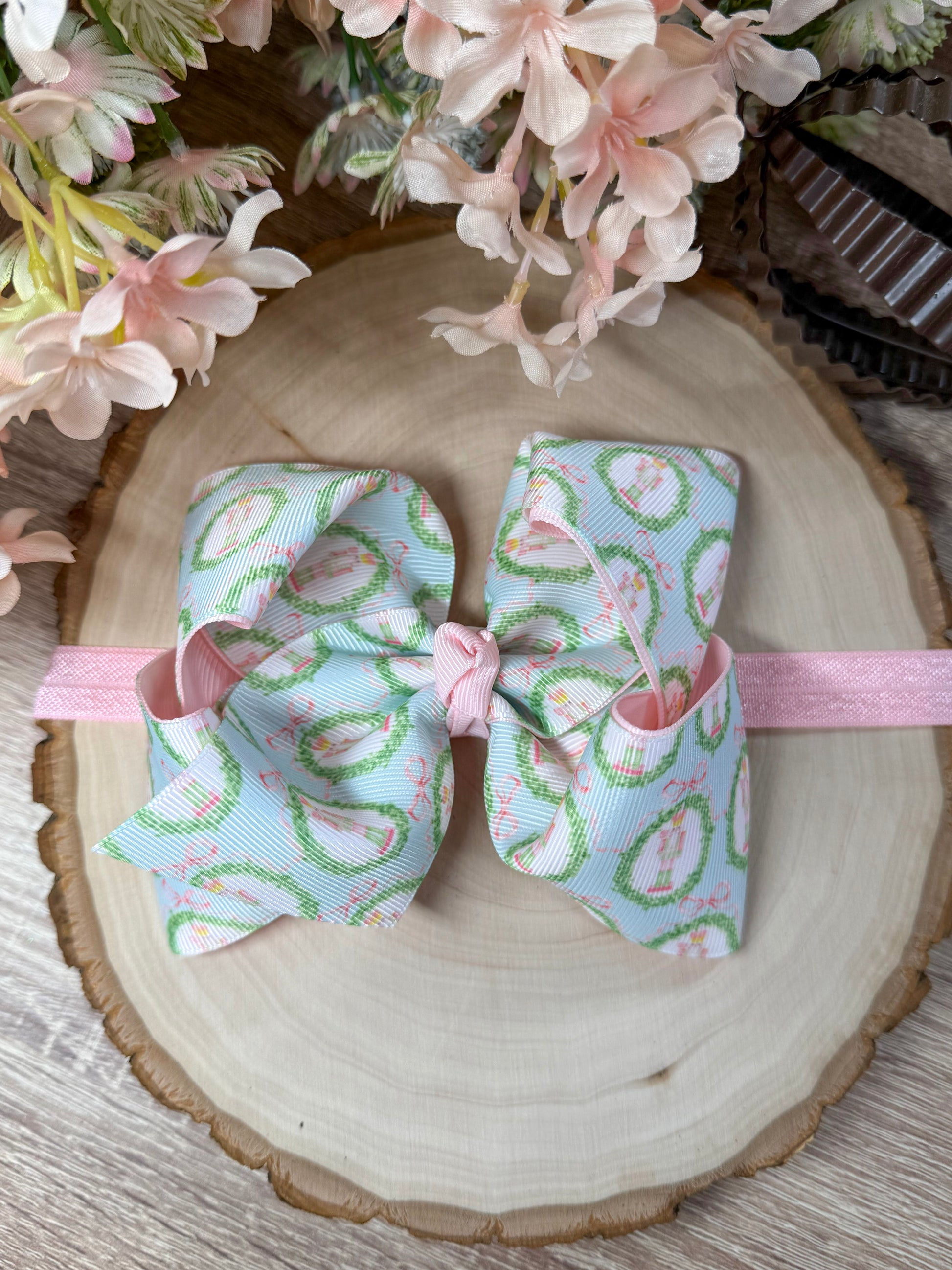 Pastel Nutcracker Printed Double Layer Bow Headband