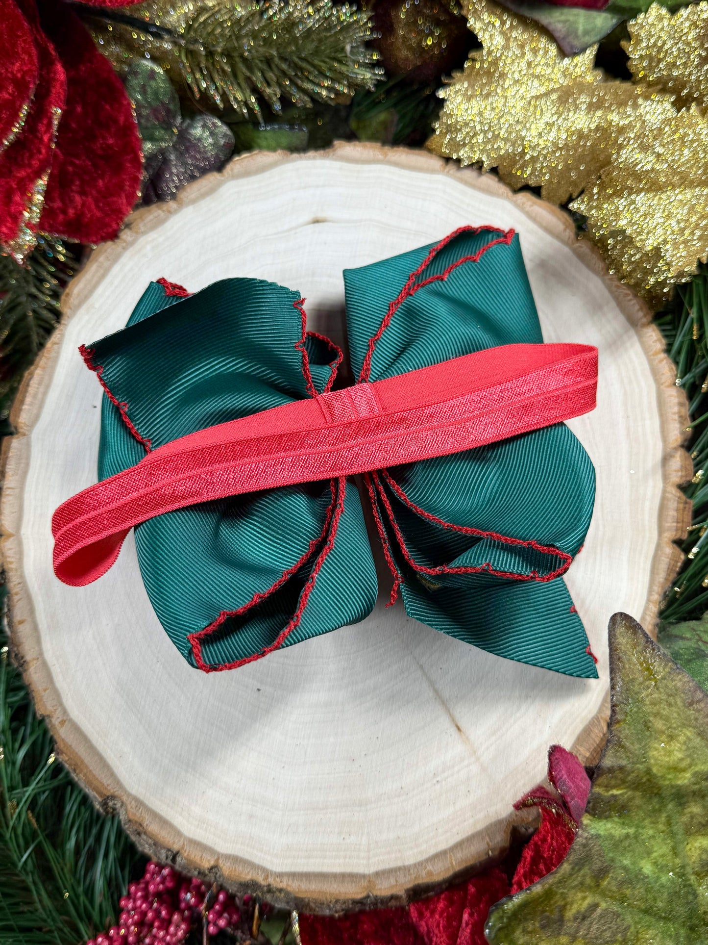 back of the headband showing satin elastic band
