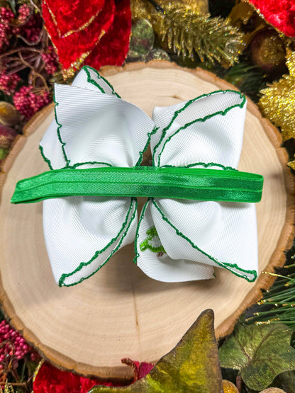 back of the headband showing the satin elastic band