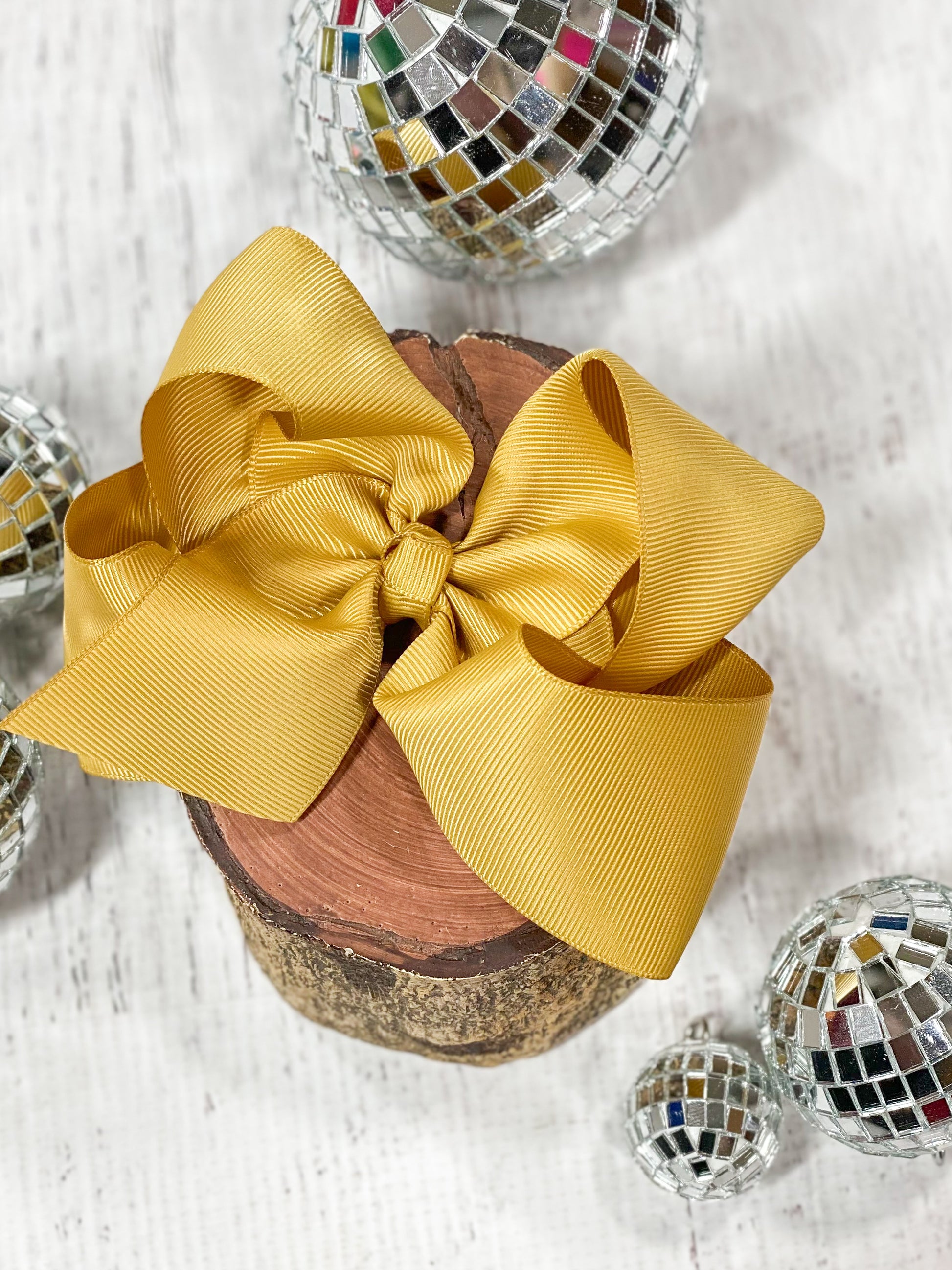 gold classic grosgrain hair bow
