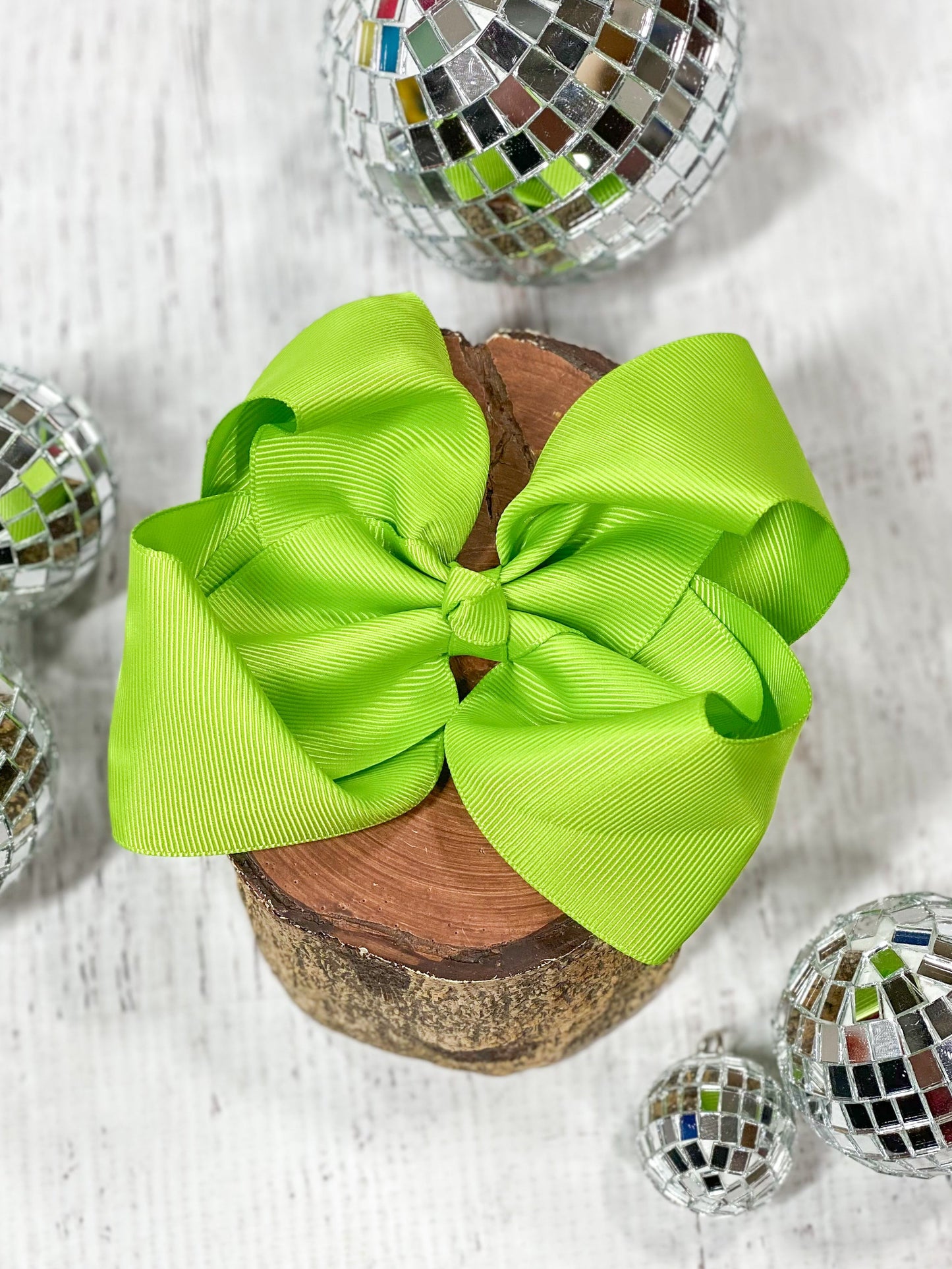 lime green classic grosgrain hair bow