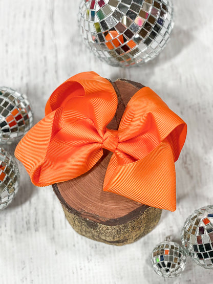 orange classic grosgrain hair bow