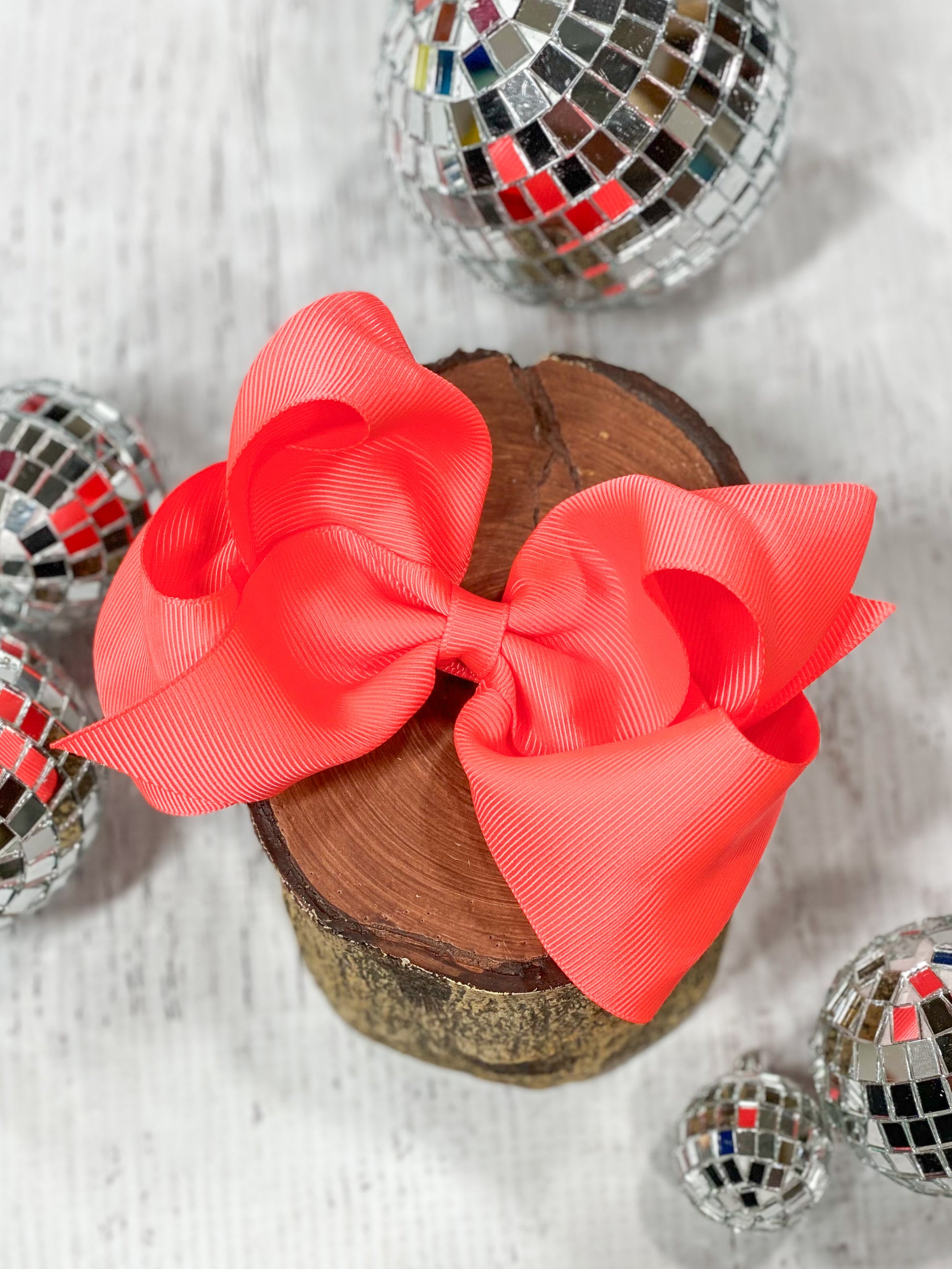 neon orange classic grosgrain hair bow