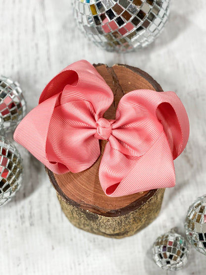 dusty rose classic grosgrain hair bow